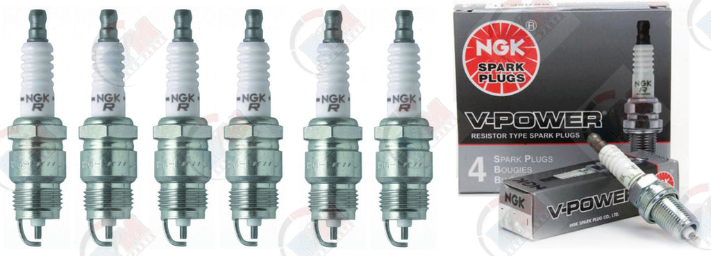 NGK "V-POWER" Spark Plugs (Set of 6) for 1987-1996 Ford F-250 4.9L L6