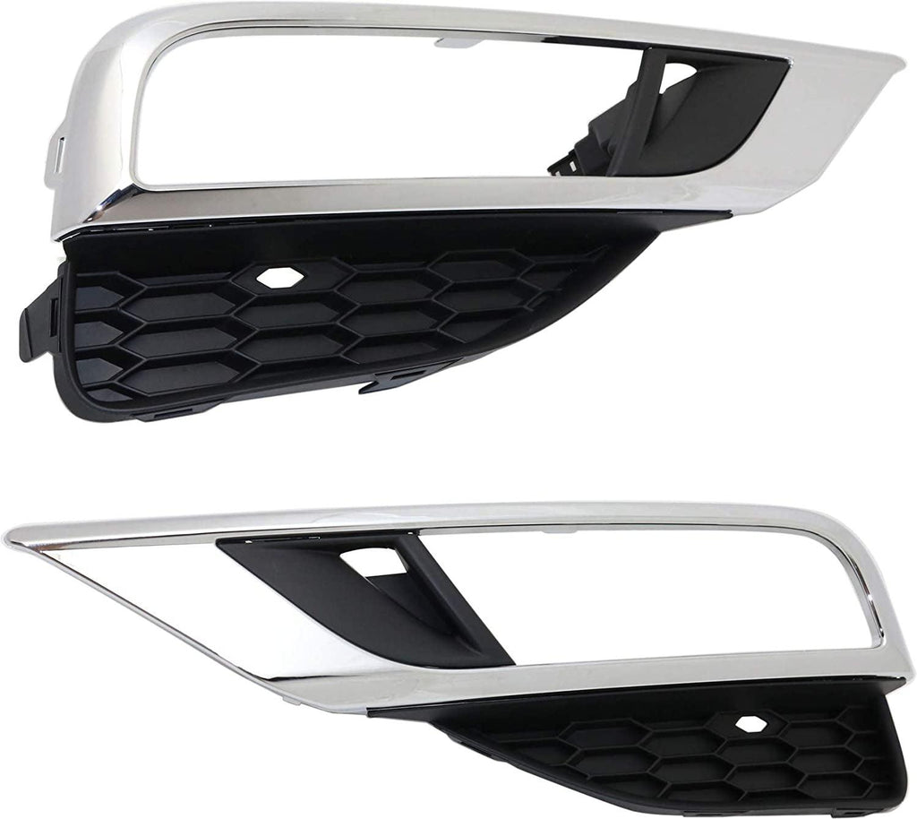 Fog Light Trim Set of 2 Compatible with 2015-2016 Honda CR-V Chrome for Models with Fog Light Holes Front, Driver and Passenger Side