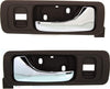 Interior Door Handle Set Compatible with 1996-2004 Acura RL Front, Driver and Passenger Side Taupe Bezel with Chrome Lever Sedan