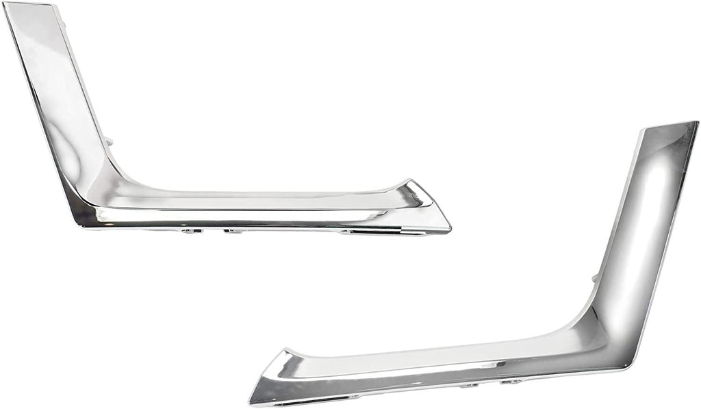 Rear, Driver and Passenger Side, Lower Bumper Trim Set of 2 Compatible with 2017-2019 Toyota Highlander Chrome - TO1147104, TO1146104