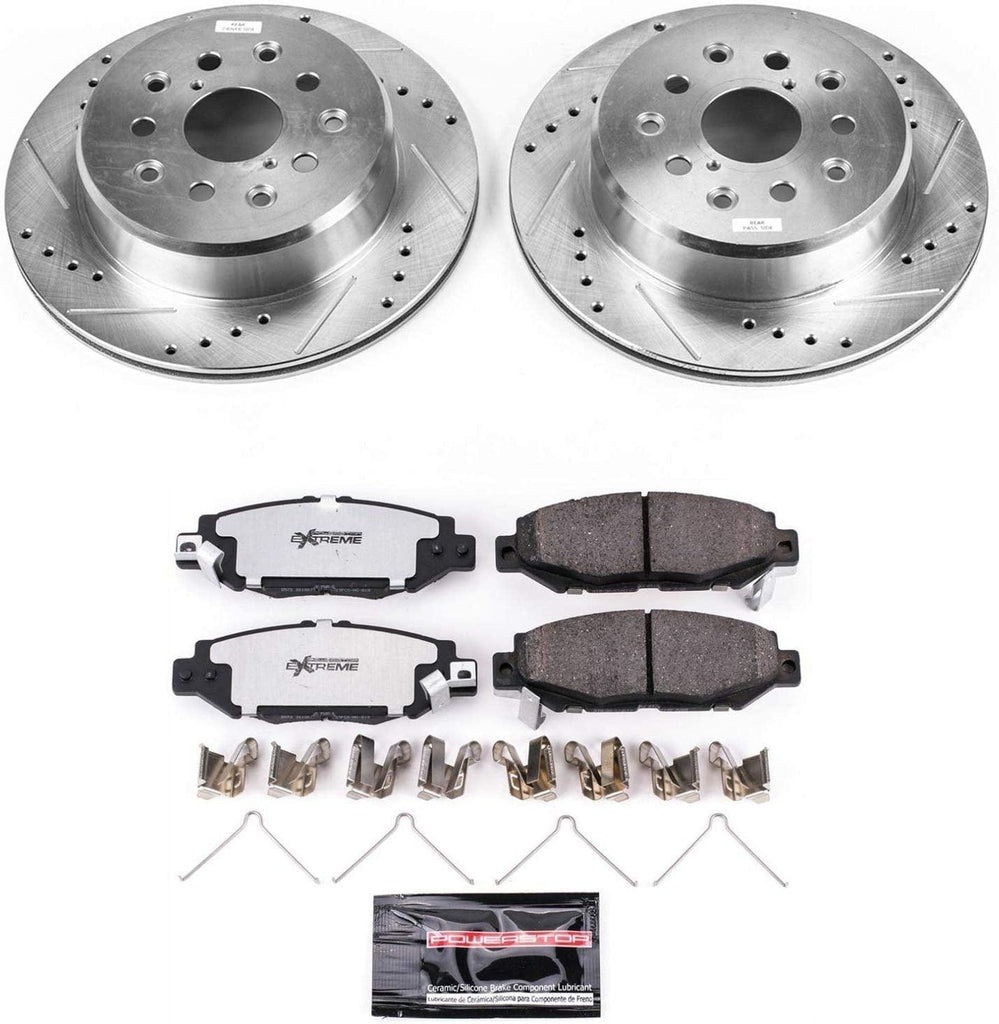 K1080-26 Rear Z26 Carbon Fiber Brake Pads with Drilled & Slotted Brake Rotors Kit