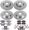 K4121 Front and Rear Z23 Carbon Fiber Brake Pads with Drilled & Slotted Brake Rotors Kit