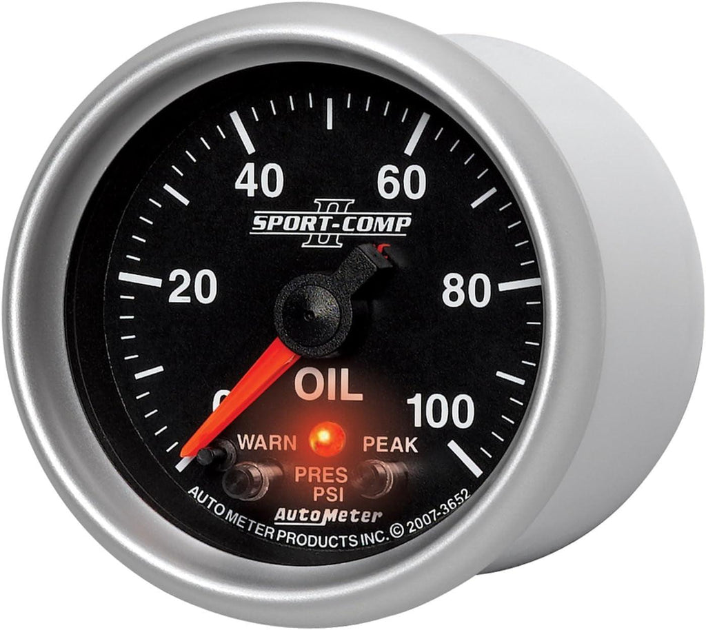 3652 2-1/16" 0-100 PSI Full Sweep Electric Oil Pressure Gauge