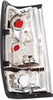 Tail Light Lens and Housing Compatible with 1985-1986 Nissan 720 with Chrome Trim, Set of 2, Driver and Passenger Side