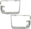 Chrome Headlights Headlamps Trim Bezel Pair Set for Bronco F150 Pickup Truck