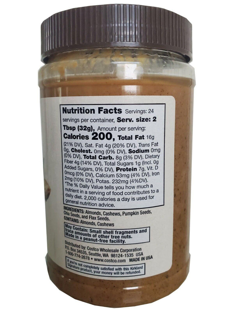 Kirkland Signature Mixed Nut Butter with Pumpkin Chia Flax Seeds, 27 Ounces