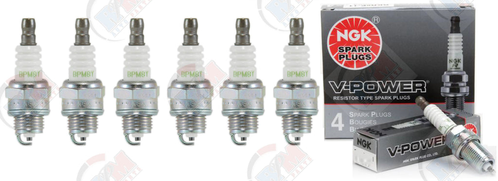 NGK BPM8Y "V-POWER" SOLID Spark Plugs 5574 (Set of 6)