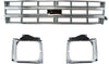 Grill & Headlight Trim Bezel Set Kit for 83-90 Chevy Pickup Truck S-10 S10