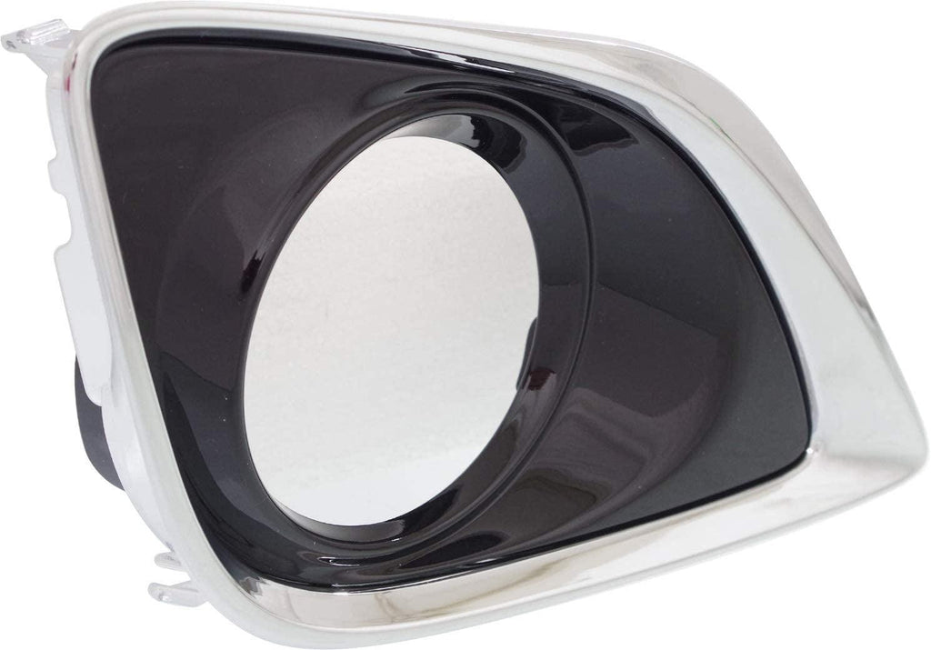 Fog Light Trim Compatible with 2013-2016 Toyota Venza Black, W/Chrome Trim Front, Passenger Side