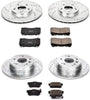 K2718 Front and Rear Z23 Carbon Fiber Brake Pads with Drilled & Slotted Brake Rotors Kit