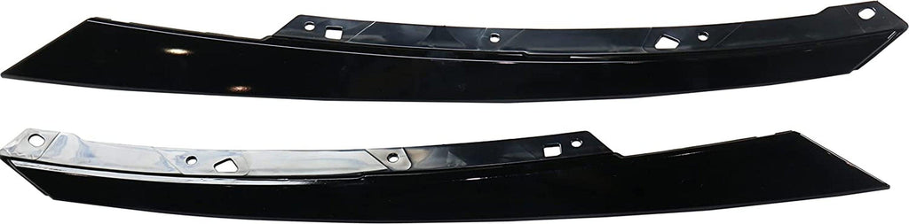 Grille Trim Set of 2 Compatible with 2017-2020 Honda Civic Left Driver and Right Passenger Painted Black