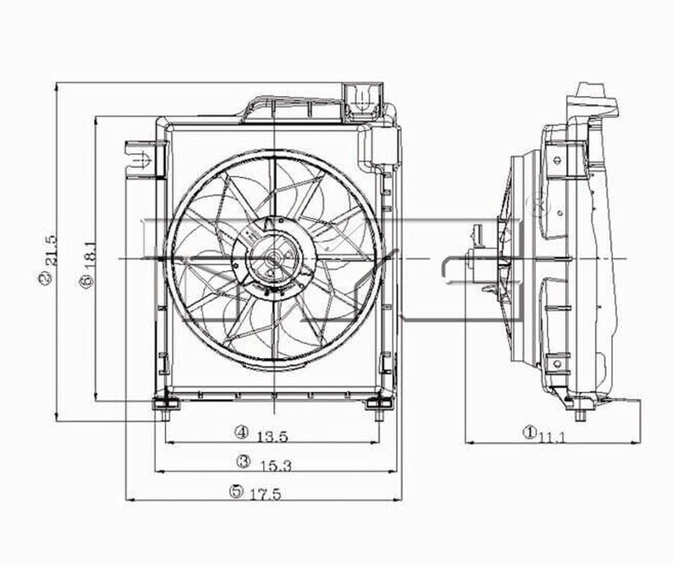 TYC A/C Condenser Fan Assembly for Dodge 610730