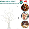 PEIDUO Christmas Decorations, 2FT Birch Tree with LED Lights, Warm White Light up Tree Lamp, Fairy Light Spirit Tree for Xmas Indoor Home Table Fireplace Decor, Battery Powered, 6H/18H Timer (2PK)