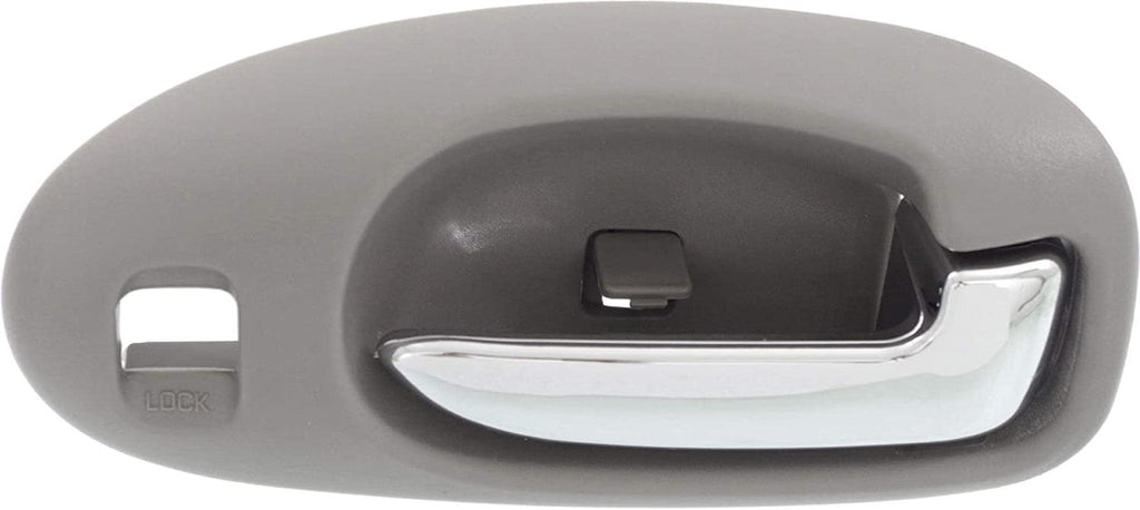 Interior Door Handle Set Compatible with 2001-2006 Chrysler Sebring, Fits 2001-2006 Dodge Stratus Front, Driver and Passenger Side Light Gray Bezel with Chrome Lever Sedan