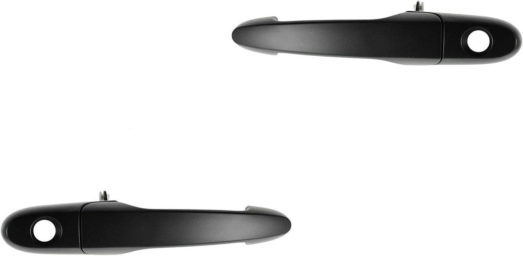 Door Handle Front Outer Black Smooth Pair Set for Buick Chevy Pontiac