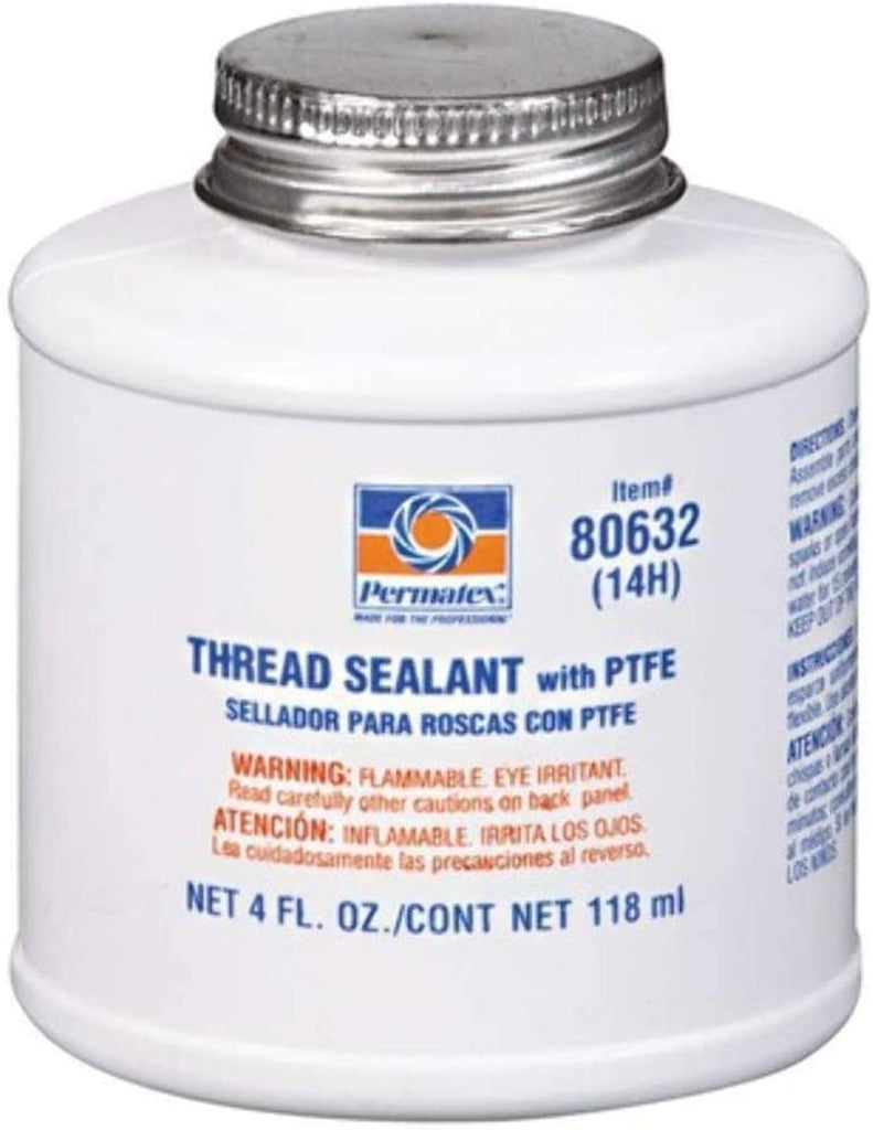 Permatex 80632 Thread Sealant with PTFE, 4 Oz. , White