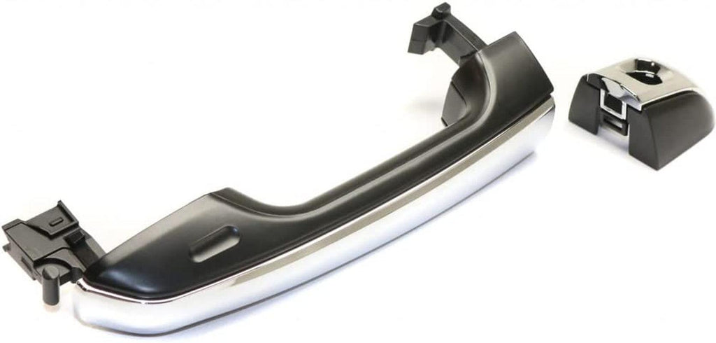 Compatible with Toyota 4Runner Exterior Door Handle Front, Driver Side Primed (2010-2018) | with Key Hole| Chrome Insert | Trim:All Submodels