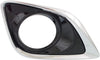 Fog Light Trim Compatible with 2013-2016 Toyota Venza Black, W/Chrome Trim Front, Passenger Side