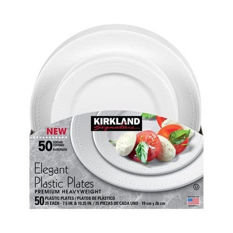 Elegant Plastic Plates Premium Heavy Weight Size ( 7.5"/10.25") 50Count