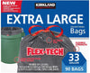 Flex-Tech 33 Gallon Trash Bag, 90Count, 1Count