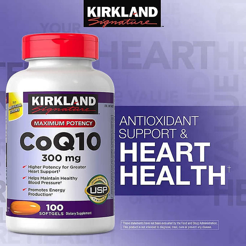 Kirkland Signature Coq10 300Mg 100 Softgels-Supplementing with Coq10 Supports Heart and Antioxidant Health and May Help Support Healthy Aging