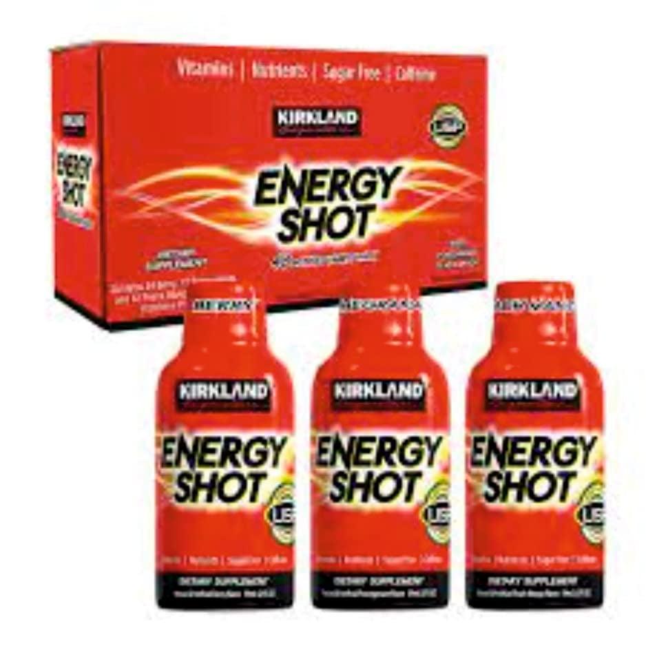 Kirkland Signature Energy Shot (48 Count), "24 Berry, 12 Pomegranate, & 12 Orange, 2 Fl Oz Each, 48 Count (Pack of 1)