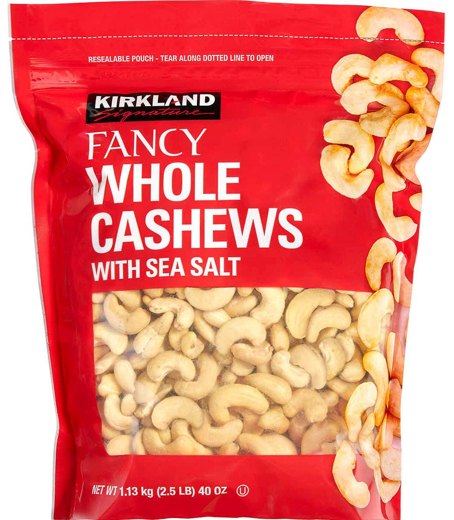 Kirkland Signature Fancy Whole Cashews with Sea Salt 40 Oz *SO GOOD!