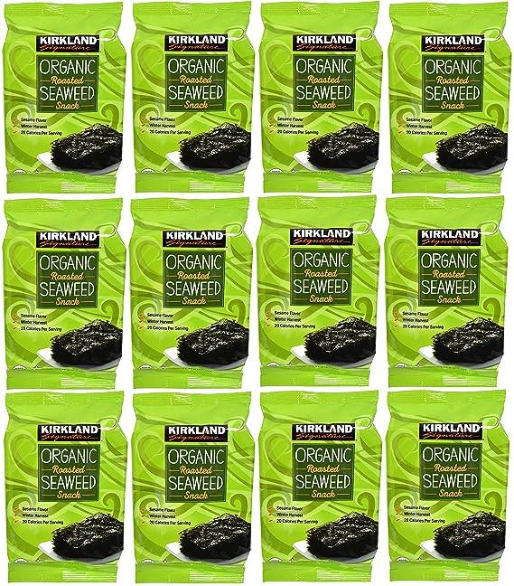 Kirkland Signature Organic Roasted Seaweed Snack, 0.6 Ounce (Pack of 10) - dealwake