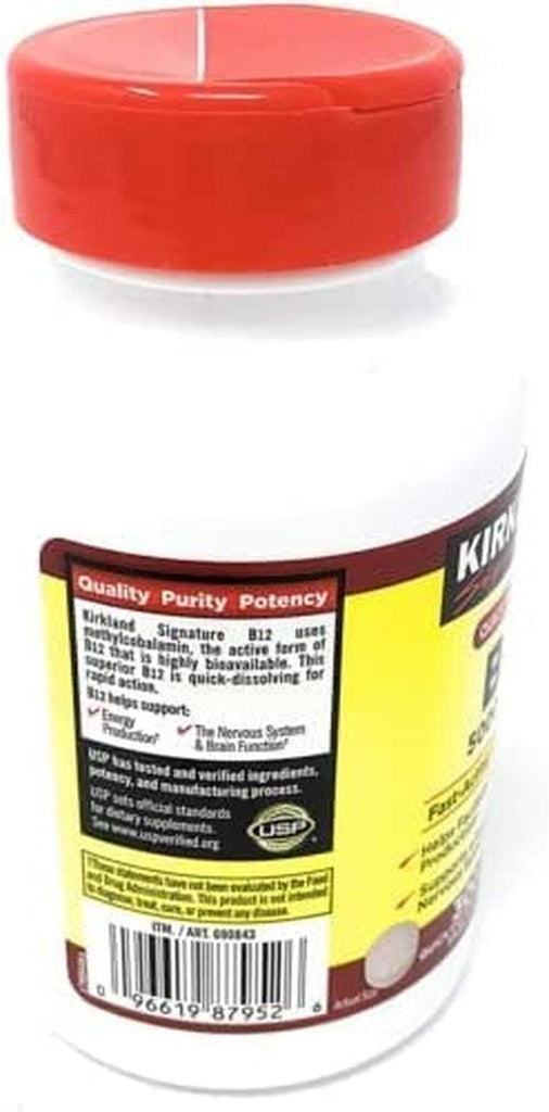 Kirkland-Signature Quick Dissolve B 12 5000 Mcg-Helps Facilitate Energy Production,300 Tablets,Cherry(Pack of 1)