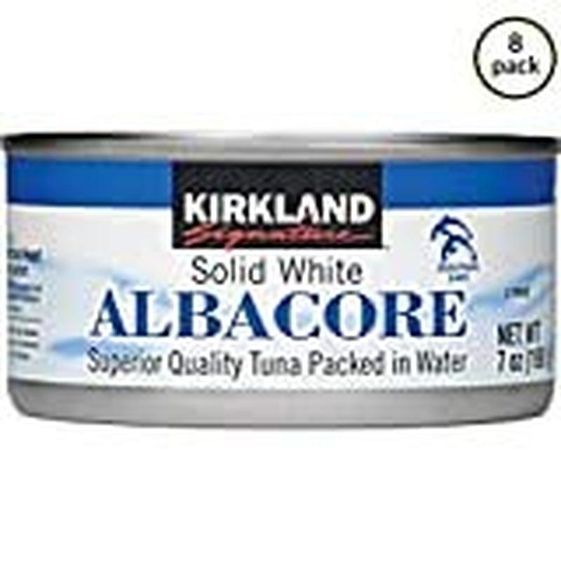 Kirkland Signature Solid White Albacore Tuna Cans - 8 Pack (7 Ounce)