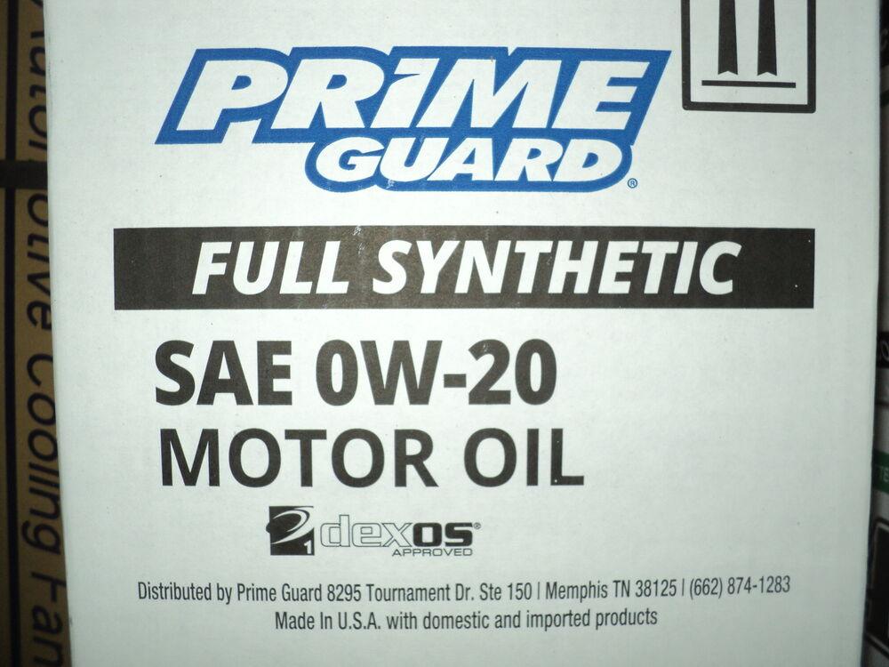 FULL SYNTHETIC MOTOR OIL 0W20 PRIMEGUARD CASE OF 6 QT - greatparts