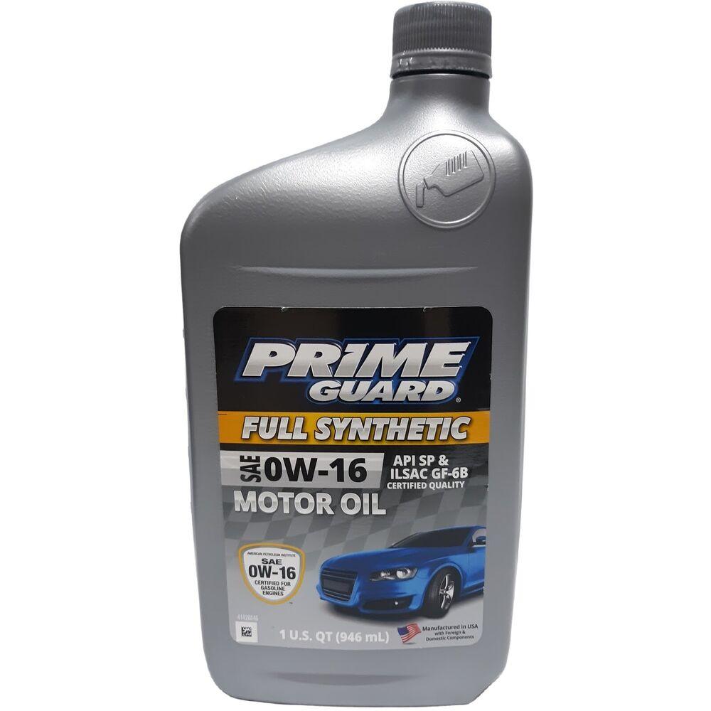 SAE 0W-16 Synthetic Motor Oil Prime Guard Pack of 6 - greatparts