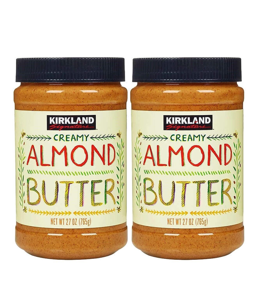 2 Jars Kirkland Signature Creamy Almond Butter, 27 oz Each