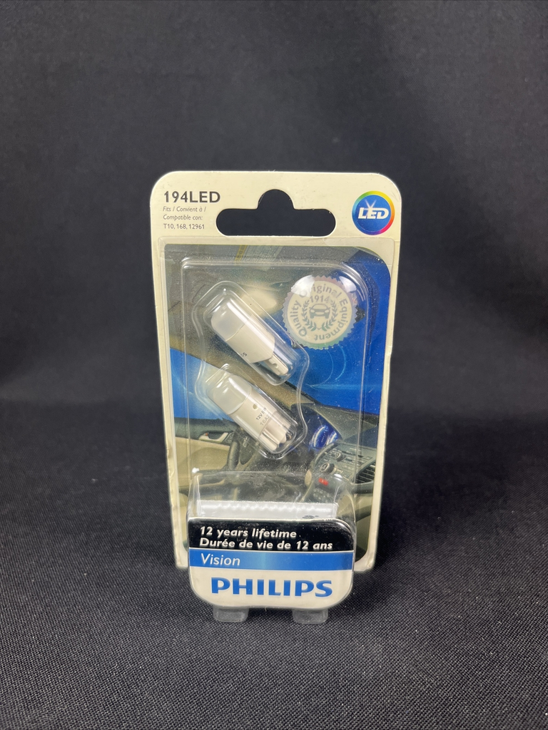 Philips 194 LED Bright White T10 Light bulbs 5050 W5W 2825 158 192 168 194 6000K