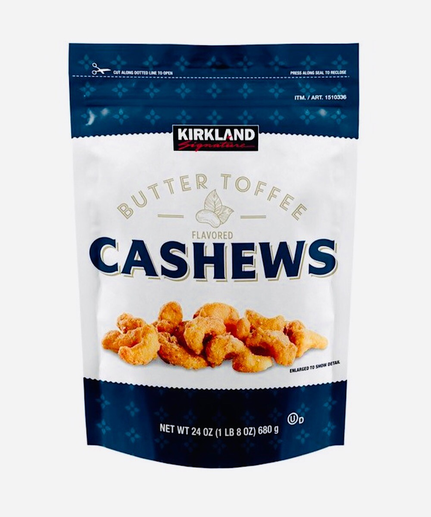 Kirkland Butter Toffee Flavored Cashews 24 Oz Bag - 2 Pack