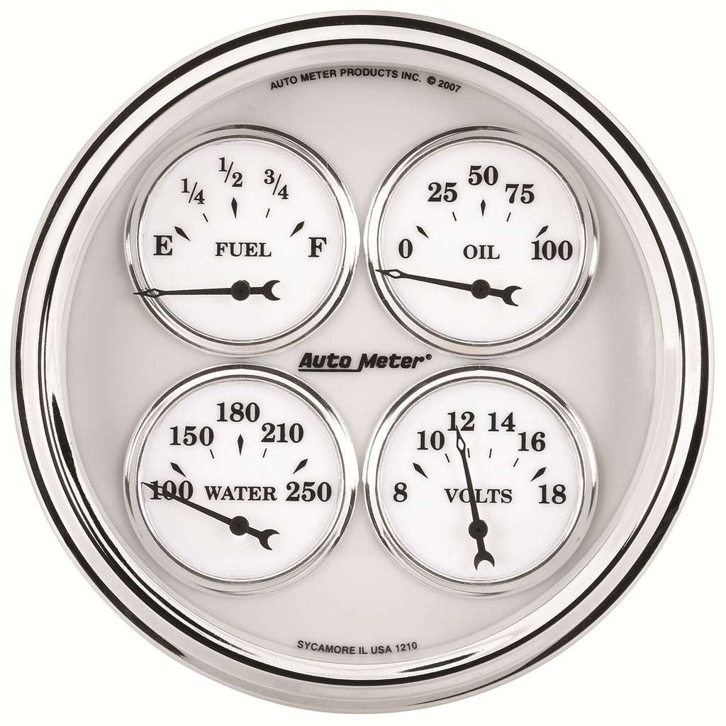 5 in. QUAD GAUGE 100 PSI/100-250 Fahrenheit/8-18V/240-33 O OLD-TYME WHITE II