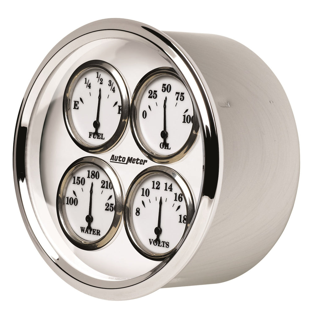 5 in. QUAD GAUGE 100 PSI/100-250 Fahrenheit/8-18V/0-90 O OLD-TYME WHITE II