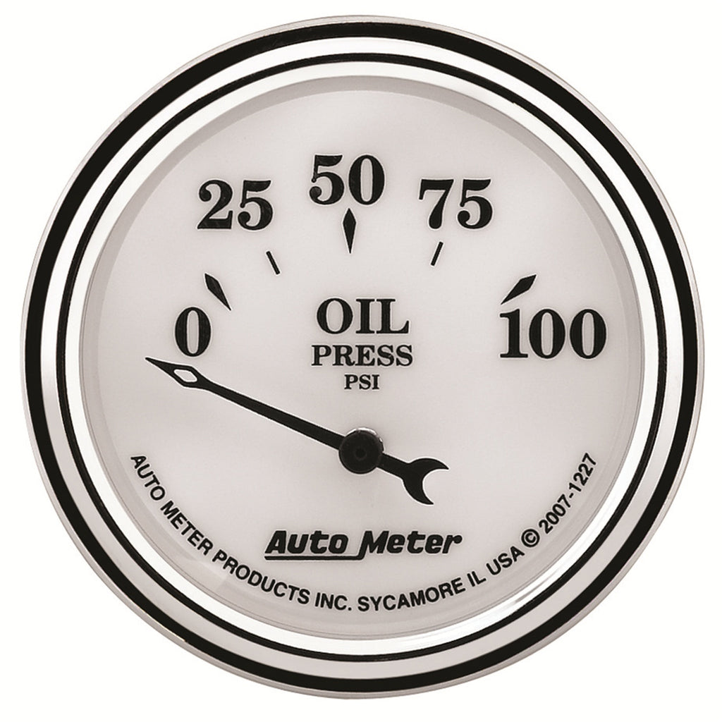 2-1/16 in. OIL PRESSURE 0-100 PSI OLD-TYME WHITE II