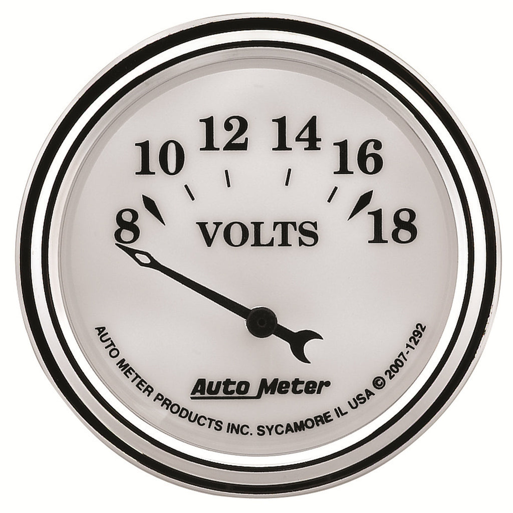 2-1/16 in. VOLTMETER 8-18V OLD-TYME WHITE II