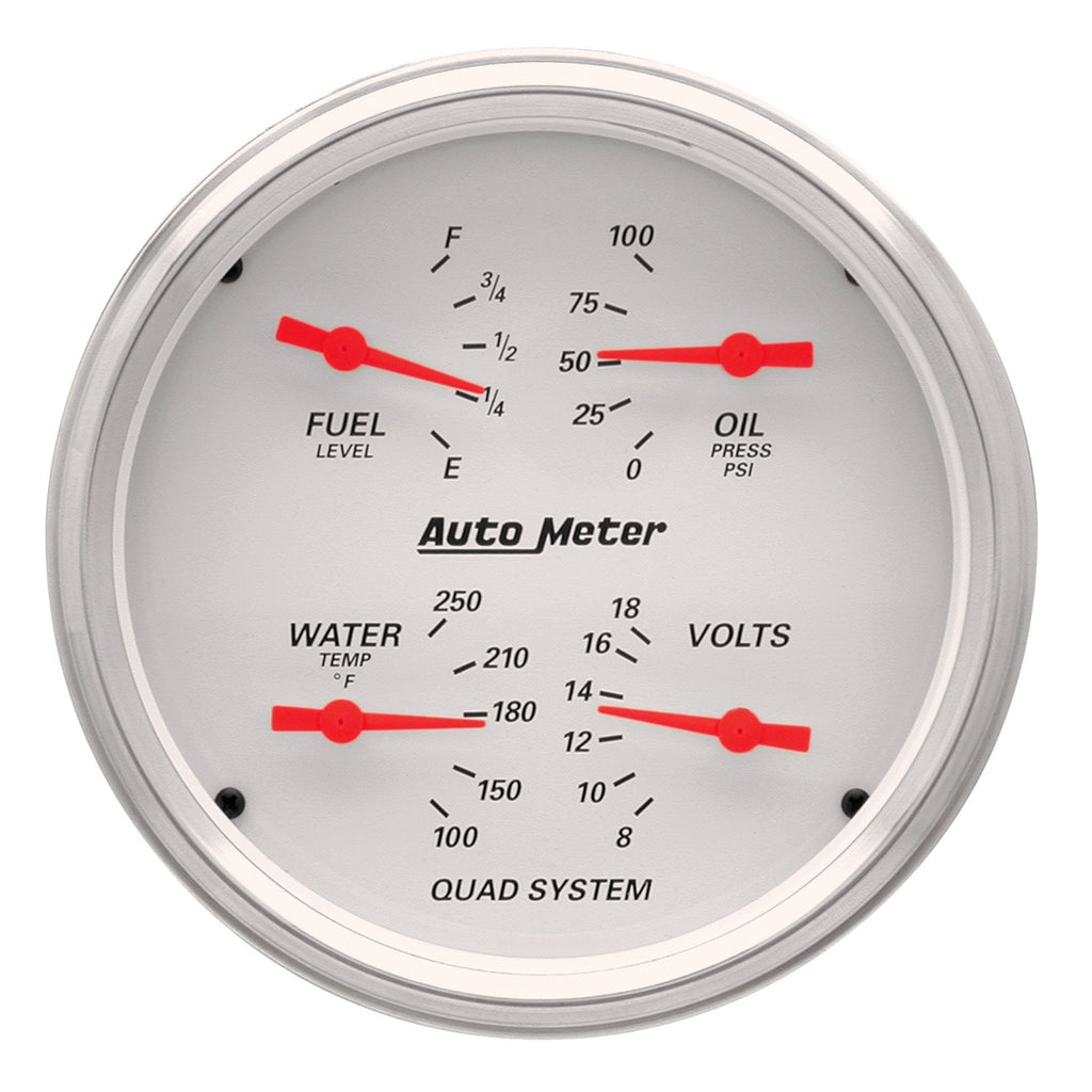 5 in. QUAD GAUGE 100 PSI/100-250 Fahrenheit/8-18V/240-33 O ARCTIC WHITE