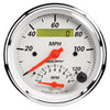 3-3/8 in. TACHOMETER/SPEEDOMETER COMBO 8K RPM/120 MPH ARCTIC WHITE