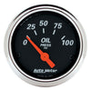 2-1/16 in. OIL PRESSURE 0-100 PSI DESIGNER BLACK