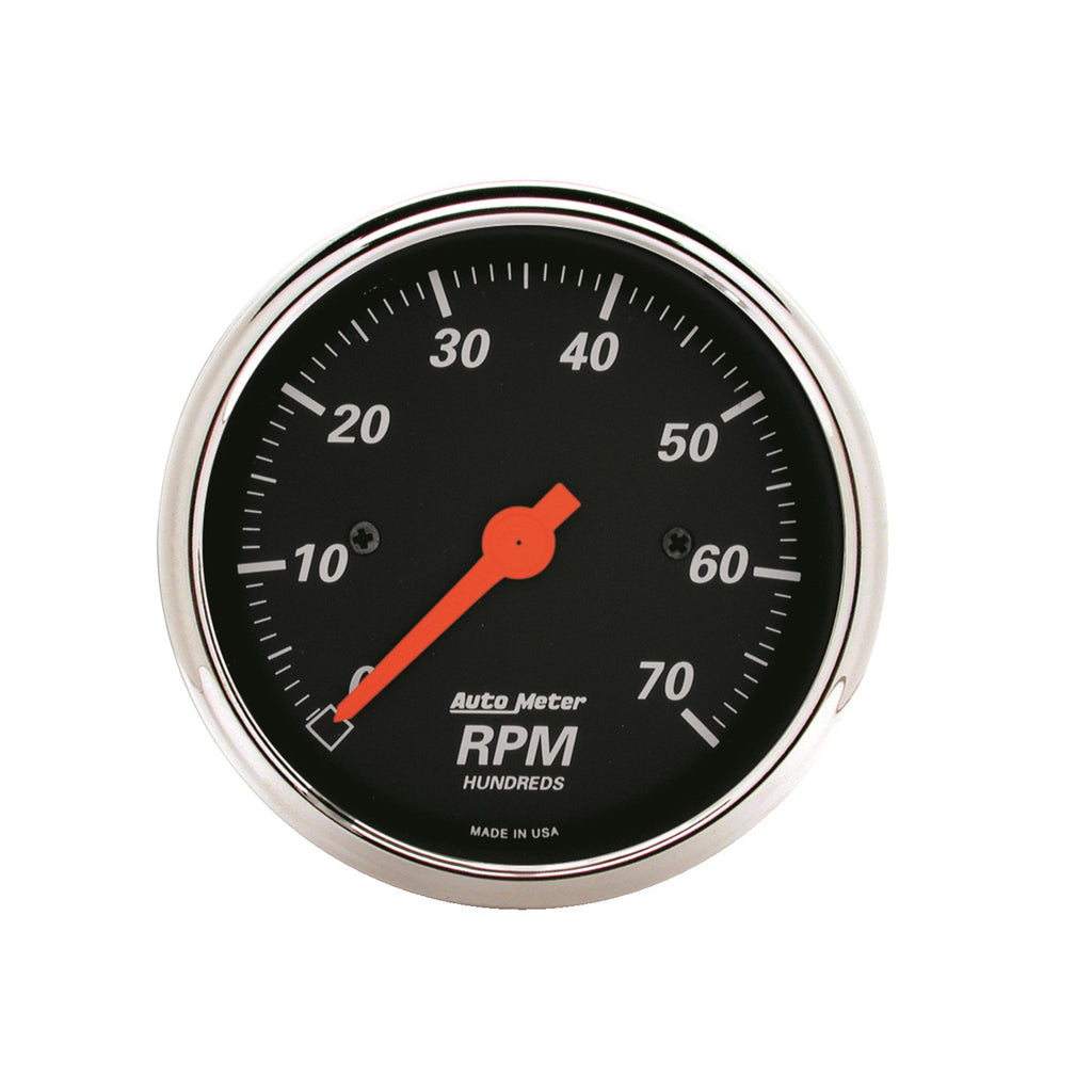 3-1/8 in. IN-DASH TACHOMETER 0-7000 RPM DESIGNER BLACK