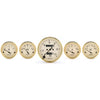 5 PC. GAUGE KIT 3-1/8 in. & 2-1/16 in.  MECH. SPEEDOMETER GOLDEN OLDIES