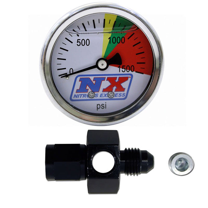 Nitrous Express N20 FLO-THRU PRESSURE GAUGE (0-1500 PSI) 6AN