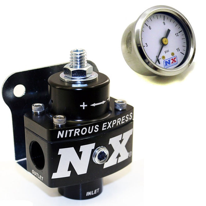 Nitrous Express FUEL PRESSURE REGULATOR NON BYPASS W/FUEL PRESSURE GAUGE