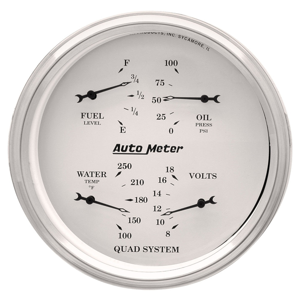 5 in. QUAD GAUGE 100 PSI/100-250 Fahrenheit/8-18V/240-33 O OLD-TYME WHITE