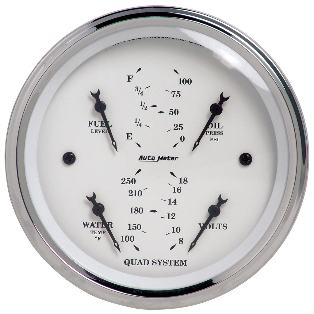 3-3/8 in. QUAD GAUGE 100 PSI/100-250 Fahrenheit/8-18V/240-33 O OLD-TYME WHITE