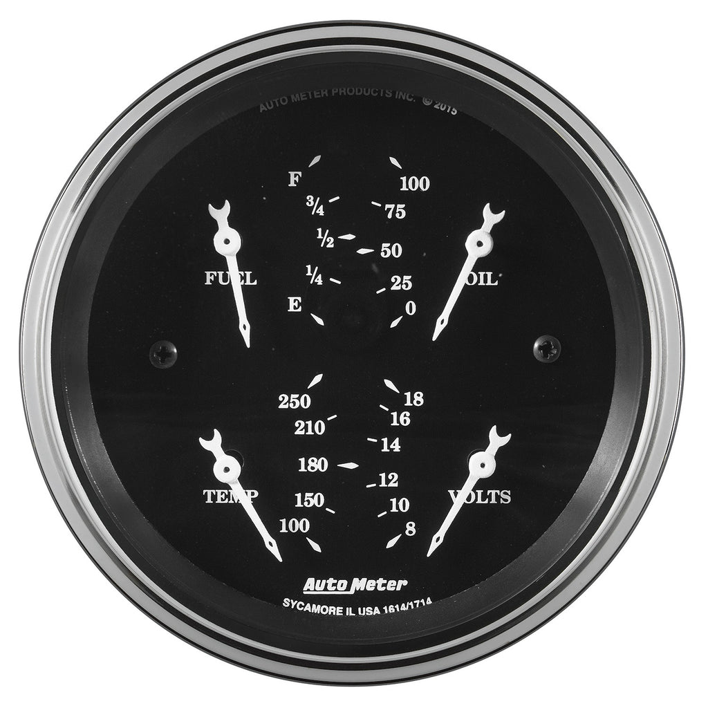 3-3/8 in. QUAD GAUGE 240-33 OOLD TYME BLK