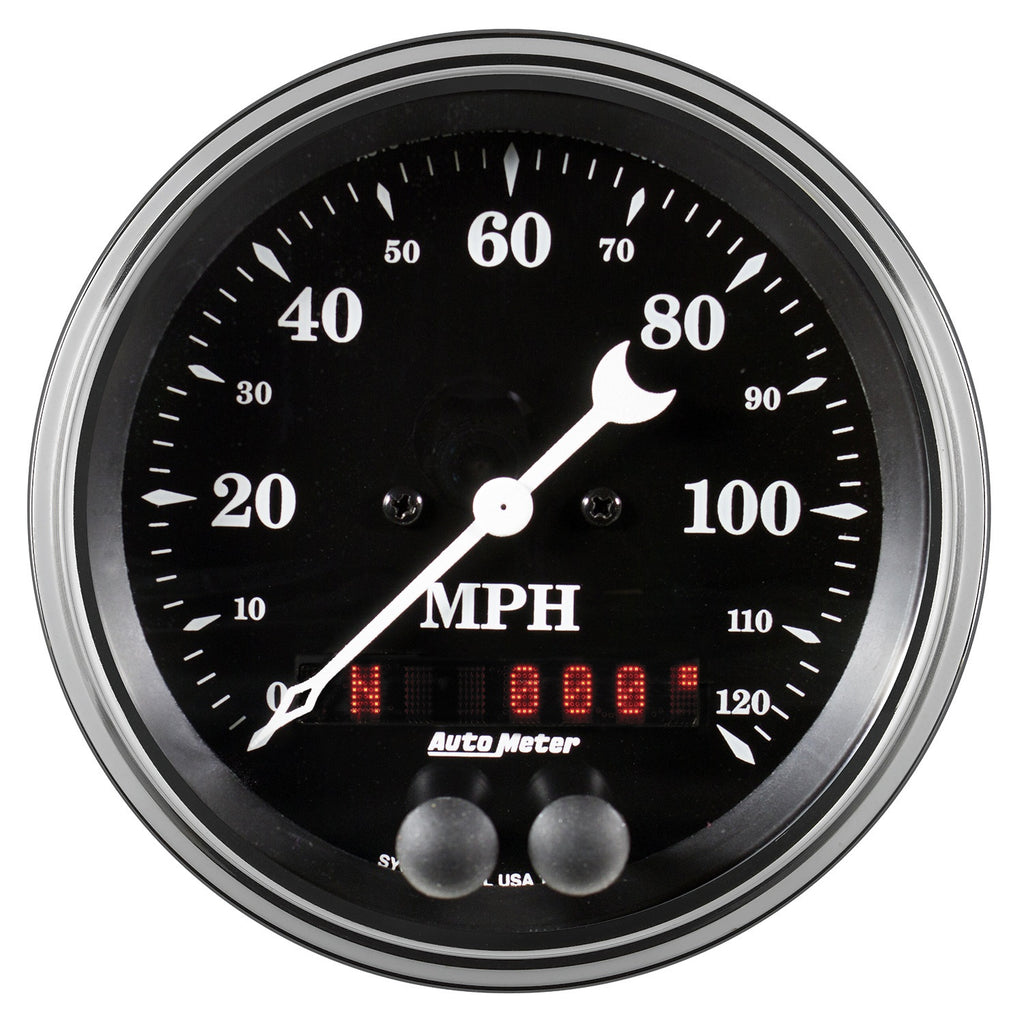 3-3/8 in. GPS SPEEDOMETER 0-120 MPH OLD TYME BLACK